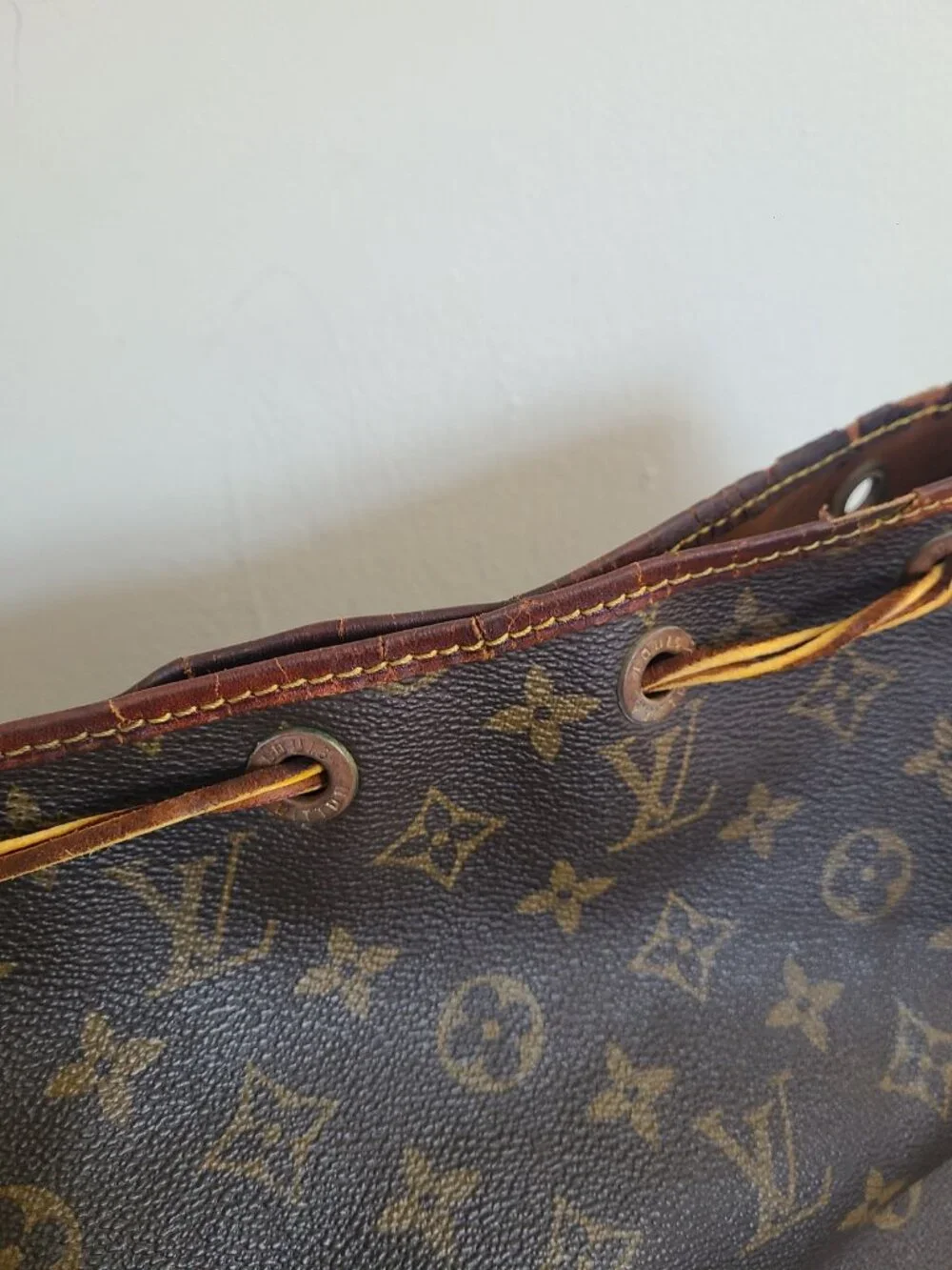 Louis Vuitton Monogram Petit Noe Shoulder Bag Brown For Parts Authentic